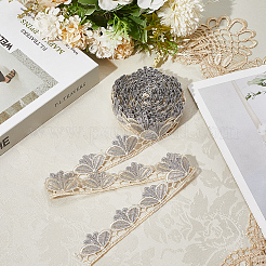 6Yards Polyester Wavy Lace Trim Ribbon&nbsp;SRIB-GF0001-45B