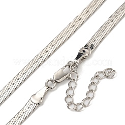 Brass Flat Snake Chain Necklaces for Women&nbsp;NJEW-U011-13P