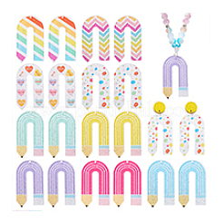 18Pcs 9 Colors Acrylic Pendants&nbsp;OACR-PH0004-31