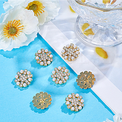 10Pcs 1-Hole Alloy Rhinestone Shank Buttons&nbsp;BUTT-GF0003-72G