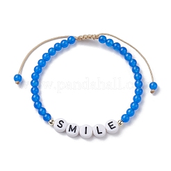 10Pcs Natural & Dyed Malaysia Jade Beaded Bracelet&nbsp;BJEW-JB10074