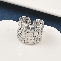 304 Stainless Steel Open Cuff Rings for Women&nbsp;RJEW-A079-09C-P