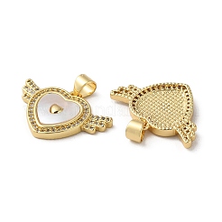 Brass Micro Pave Cubic Zirconia Pendants&nbsp;KK-D057-02G