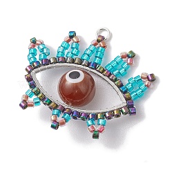 Seed Glass & Lampwork Pendant&nbsp;PALLOY-MZ00242-01