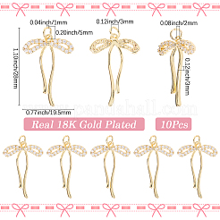 10Pcs Rack Plating Brass Micro Pave Clear Cubic Zirconia Pendants&nbsp;KK-SC0006-25