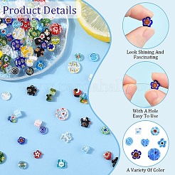 140Pcs 7 Styles Handmade Millefiori Glass Beads&nbsp;LK-YW0001-11