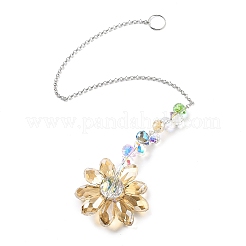 Glass Flower Hanging Suncatchers&nbsp;HJEW-C009-01D
