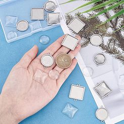 24Pcs 304 Stainless Steel Cabochon Connector Settings&nbsp;STAS-UN0027-43