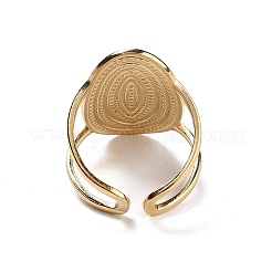 Ion Plating(IP) 304 Stainless Steel Open Cuff Rings&nbsp;RJEW-F167-01G-07