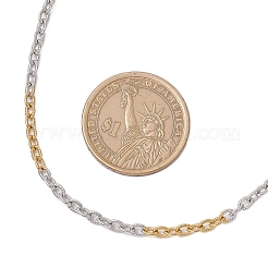 2Pcs 2 Colors Two Tone 304 Stainless Steel Textured Cable Chain Necklaces&nbsp;NJEW-JN05242