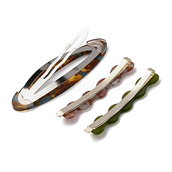 3Pcs Alloy Resin Alligator Hair Clips&nbsp;OHAR-B007-07