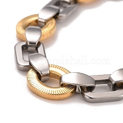 PVD Vacuum Plating 201 Stainless Steel Link Chain Bracelet&nbsp;STAS-E160-05GP