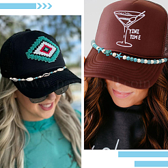 6Pcs 6 Styles Synthetic Turquoise Beads Baseball Cap Chain&nbsp;HJEW-SC0002-33