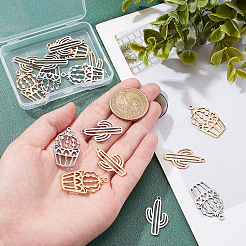 16Pcs 4 Style Ion Plating(IP) 201 Stainless Steel Pendants&nbsp;STAS-DC0006-38