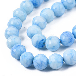 Opaque Baking Paint Crackle Glass Beads Strands&nbsp;EGLA-S174-33I