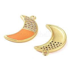 Brass Micro Pave Clear Cubic Zirconia Pendants&nbsp;KK-F871-04G