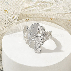 Irregular 304 Stainless Steel Open Cuff Rings for Unisex&nbsp;RJEW-Q003-01P