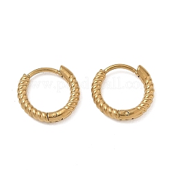 Twist Textured 304 Stainless Steel Huggie Hoop Earrings&nbsp;SA-CBA46AF-27G-01