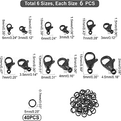 36Pcs 6 Style PVD Vacuum Plating 304 Stainless Steel Lobster Claw Clasps&nbsp;STAS-UN0028-35