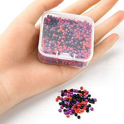 55.5G 3 Style Baking Paint Glass Round Seed Beads&nbsp;SEED-YW0002-28