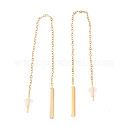 Long Chain with Rectangle Bar Dangle Stud Earrings&nbsp;EJEW-A067-16G