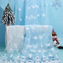 2M Polyester Snowflake Mesh Fabrics&nbsp;DIY-WH0622-388A