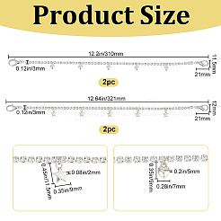 4Pcs 2 Style Alloy Rhinestone Shoe Chains&nbsp;DIY-GF0007-31