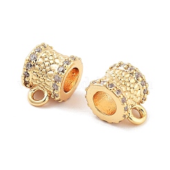 Brass Micro Pave Clear Cubic Zirconia Tube Bails&nbsp;KK-S394-06A