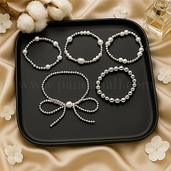 2 Bags 2 Colors Round Acrylic Bead Stretch Bracelets for Women&nbsp;BJEW-GO0001-08