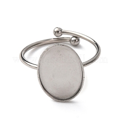 Adjustable 304 Stainless Steel Cuff Ring Components&nbsp;STAS-D372-13P-01
