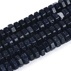 Synthetic Blue Goldstone Beads Strands&nbsp;G-N357-14A-01