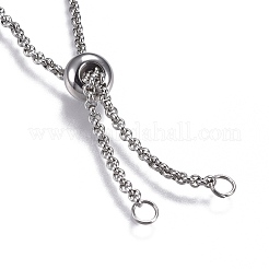 Tarnish Resistant Adjustable 304 Stainless Steel Slider Bracelets&nbsp;BJEW-L653-003P