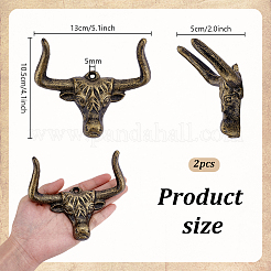 2Pcs Cattle Shape Iron Wall Mounted Hangers&nbsp;HJEW-PH0002-02