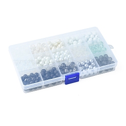375Pcs 15 Style Imitation Jade & Pearl & Baking Paint Glass Beads&nbsp;GLAA-FS0001-34