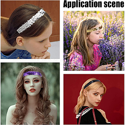 10Pcs 10 Color Wide Stretch Sparkling Polyester Headband&nbsp;OHAR-GF0001-26