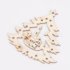Undyed Wooden Pendant&nbsp;X-WOOD-K005-03