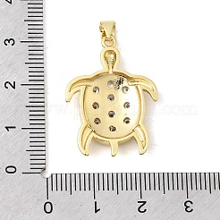 Brass Micro Pave Clear Cubic Zirconia Pendants&nbsp;KK-A296-10A-G
