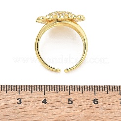 Brass Micro Pave Cubic Zirconia Cuff Open Rings for Women&nbsp;CU-CBA760A-13A-G