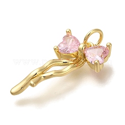 Rack Plating Brass Micro Pave Cubic Zirconia Pendants&nbsp;KK-I720-40G