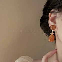 Alloy Resin Dangle Stud Earrings&nbsp;FS-WGC2837-01