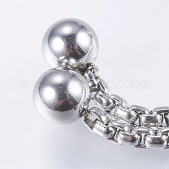 Tarnish Resistant Adjustable 304 Stainless Steel Box Chain Necklace Making&nbsp;STAS-E443-37P
