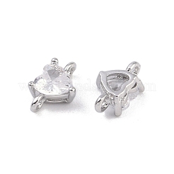 Brass Pave Glass Connector Charms&nbsp;KK-K351-35P