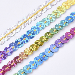 Eco-Friendly Electroplate Ornament Accessories Plastic Paillette Bead Strands&nbsp;PVC-T006-02