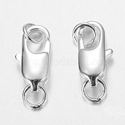 Brass Lobster Claw Clasps&nbsp;X-KK-KK802-S-NR