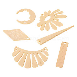 12Pcs 6 Styles Rack Plating Brass Pendants&nbsp;KK-TA0001-56