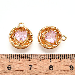 Brass Micro Pave Cubic Zirconia Charms&nbsp;KK-N262-114B-G
