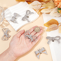 6Pcs 3 Styles Bowknot Alloy Rhinestone Shoe Decorations&nbsp;FIND-CP0002-22A