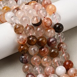 Natural Hematoid Quartz Round Beads Strands&nbsp;G-N0078-10mm-06-01