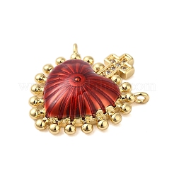 Rack Plating Brass Micro Pave Clear Cubic Zirconia Pendants&nbsp;KK-S372-02G