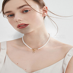 1Pc Brass Clear Cubic Zirconia Letter Pendant Necklaces&nbsp;NJEW-LP0001-32V